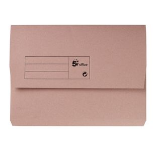 5 Star Recycled Half Flap Document Wallet A4 285gsm Capacity 32mm Buff (Pack of 50) 913845