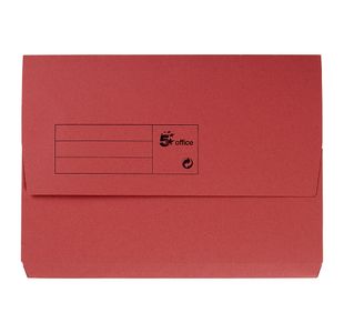 5 Star Recycled Half Flap Document Wallet A4 285gsm Capacity 32mm Red (Pack of 50) 913861
