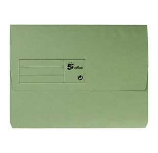 5 Star Recycled Half Flap Document Wallet A4 285gsm Capacity 32mm Green (Pack of 50) 913888
