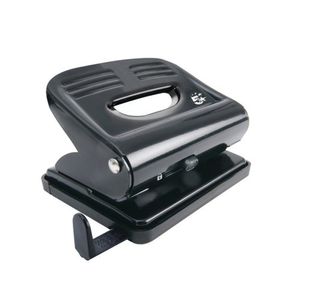 5 Star 2 Hole Punch Metal with Plastic Base Capacity 20 Sheets Black 918788