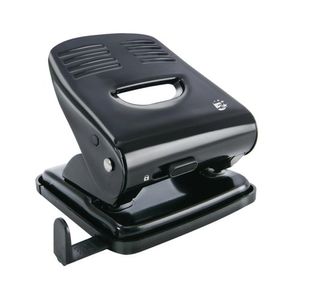 5 Star 2 Hole Punch Metal with Plastic Base Capacity 30 Sheets Black 918826