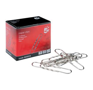 5 Star Office Paperclips Wavy Giant Length 76mm (Pack of 100)