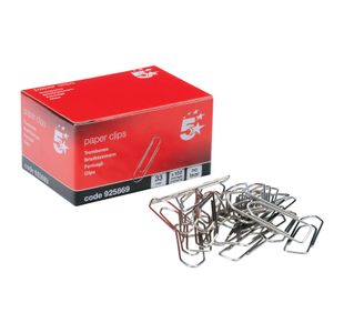 5 Star Office Paperclips No Tear Extra Large Length 33mm (Pack of 10)