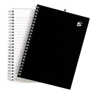 5 Star Wirebound Notebook Ruled 80gsm 140 Page A5 Black (Pack of 5) 930272