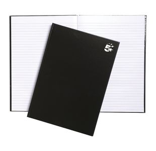 5 Star Casebound Notebook Ruled 160 Pages A4 75gsm Black (Pack of 5) 930280
