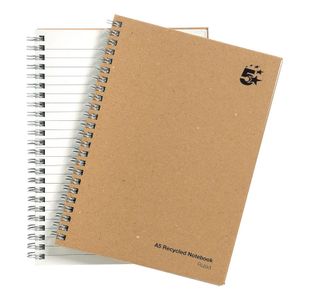 5 Star Wirebound Notebook Ruled 80gsm Recycled 160 Page A5 Buff (Pack of 5) 930287