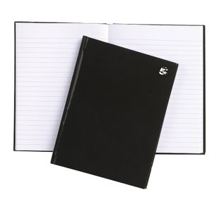 5 Star Casebound Notebook 80gsm Ruled 160 Pages A5 Black (Pack of 5) 930299