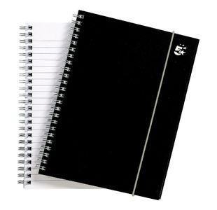 5 Star Wirebound Notebook Ruled Elastic Closure Polypropylene 160 Page A5 Black (Pack of 6) 930302