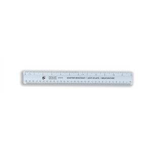 5 Star Ruler Plastic Shatter-resistant Metric/Imperial Markings 300mm Blue Tint (Pack of 10) 932693