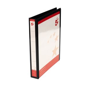 5 Star 4D-Ring Presentation Ring Binder A4 Polypropylene 25mm Black (Pack of 10) 933007