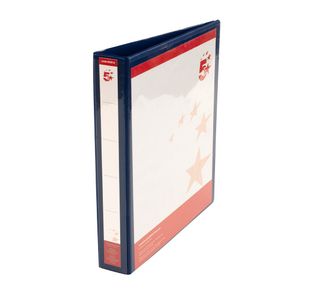 5 Star 4D-Ring Presentation Ring Binder A4 Polypropylene 25mm Blue (Pack of 10) 933015