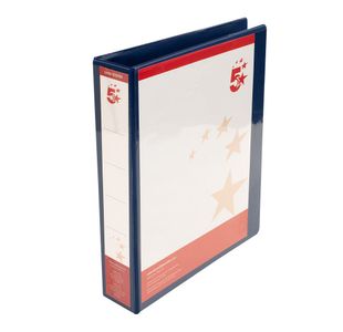 5 Star 4D-Ring Presentation Ring Binder A4 Polypropylene 38mm Blue (Pack of 10) 933058