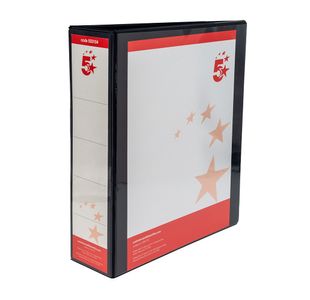 5 Star 4D-Ring Presentation Ring Binder A4 Polypropylene 65mm Black (Pack of 10) 933104