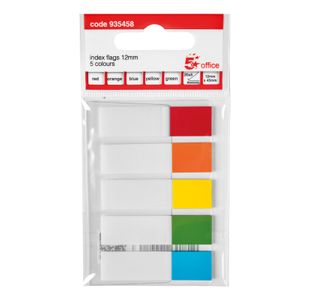 5 Star Index Flags 5 Bright Colours 12x45mm 20 Flags per Colour Assorted 935458