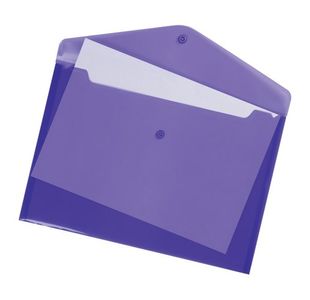 5 Star Office Envelope Stud Wallet Polypropylene A4 Translucent Purple (Pack of 5)