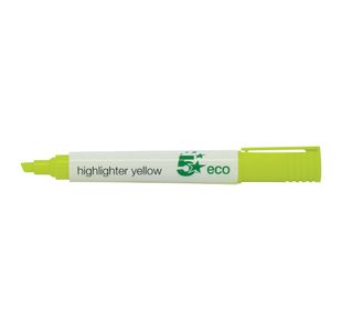 5 Star Highlighter Chisel Tip 1-5mm Line Yellow (Pack of 10) 938041