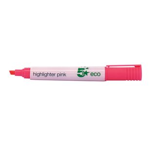 5 Star Highlighter Chisel Tip 1-5mm Line Pink (Pack of 10) 938047