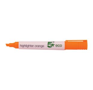 5 Star Highlighter Chisel Tip 1-5mm Line Orange (Pack of 10) 938059