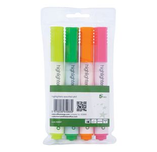 5 Star Highlighter Chisel Tip 1-5mm Line Assorted (Pack of 4) 938067