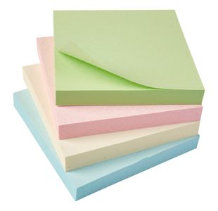 5 Star Recycled Re-Move Sticky Notes Repositionable 76x76mm Assorted Pastel (Pack of 12) 938187