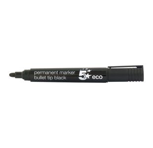 5 Star Permanent Marker Bullet Tip 2-5mm Line Black (Pack of 10) 938632