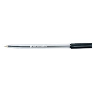5 Star Ball Pen Medium 1mm Tip 0.7mm Line Clear Barrel Black (Pack of 20) 938643