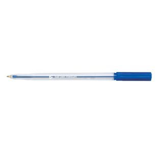 5 Star Ball Pen Medium 1mm Tip 0.7mm Line Clear Barrel Blue (Pack of 20) 938651