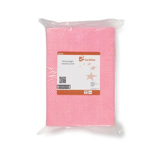 5 Star Heavy Duty Anti-microbial Cleaning Cloths 76gsm 500x300mm Red (Pack of 25) 939328