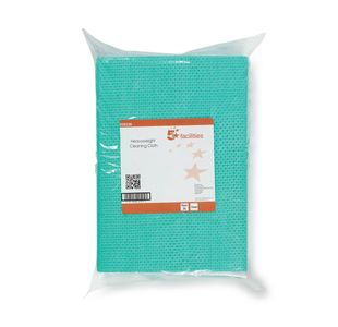 5 Star Heavy Duty Anti-microbial Cleaning Cloths 76gsm 500x300mm Green (Pack of 25) 939336