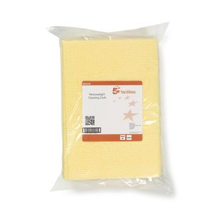 5 Star Heavy Duty Anti-microbial Cleaning Cloths 76gsm 500x300mm Yellow (Pack of 25) 939339