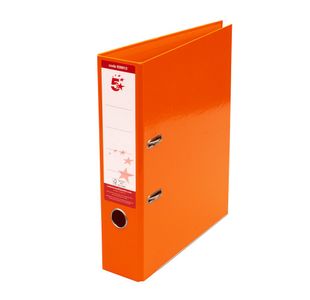 5 Star Lever Arch File A4 70mm Spine Orange (Pack of 10) 939913