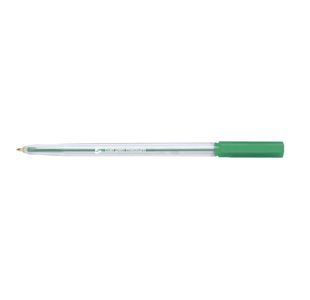5 Star Ball Pen Medium 1mm Tip 0.7mm Line Clear Barrel Green (Pack of 20) 939915