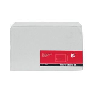 5 Star C5 Window Pocket Envelope Self Seal 90gsm 229x162mm White (Pack of 500) 940411