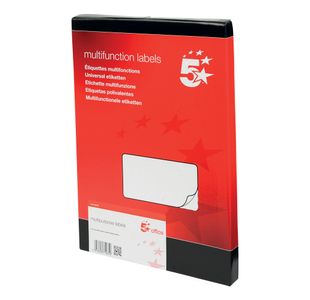 5 Star Multipurpose Labels Laser Copier Inkjet 99x57mm White (Pack of 1000) 940429
