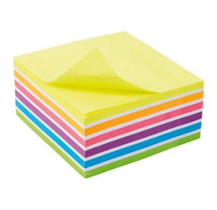 5 Star Sticky Notes Repositionable Note Cube 400 Sheets 76x76mm Assorted Rainbow 940554