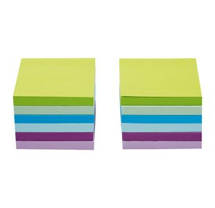 5 Star Sticky Notes Repositionable 76x76mm Neon/Pastel (Pack of 12) 940562