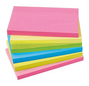 5 Star Extra Sticky Notes Repositionable 76x127mm Assorted Neon (Pack of 6) 940576