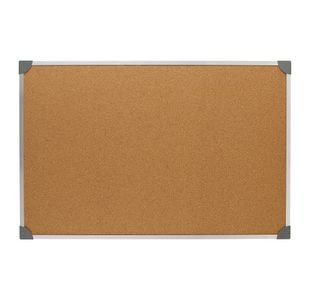 5 Star Cork Board with Wall Fixing Kit Aluminium Frame 900x600mm 940597