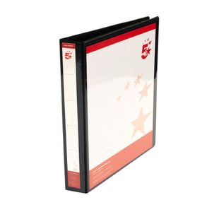 5 Star 2D-Ring Presentation Ring Binder A4 Polypropylene 25mm Black (Pack of 10) 940678