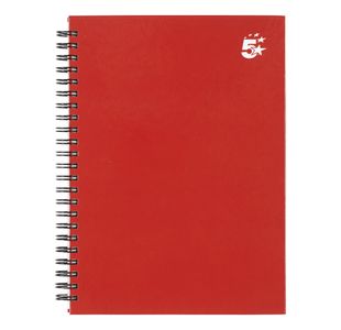 5 Star Wirebound Hardback Notebook Ruled A5 140 Page Berry (Pack of 5) 943445