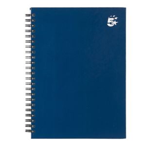 5 Star Wirebound Hardback Notebook Ruled A5 140 Page Indigo (Pack of 5) 943458