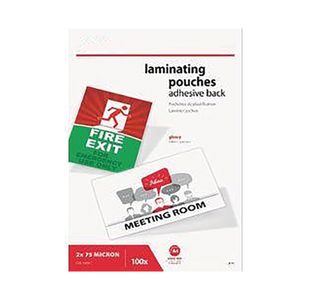 5 Star Adhesive Back Laminating Pouches 2x75 150 Micron Gloss A4 (Pack of 100) 944467