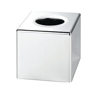 Devon Cube Tissue Box Holder Chrome (Pack of 6) 4458