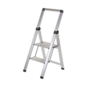 Climb-It 2 Tread Slim Step Ladder with Handrail 475x55x1160mm Aluminium FS192Z
