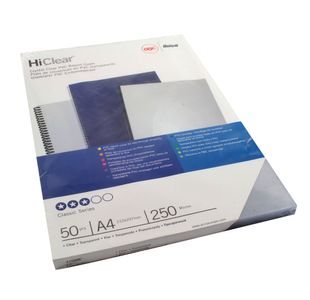 GBC HiClear A4 Binding Cover 250 Micron Clear (Pack of 50) 41605E