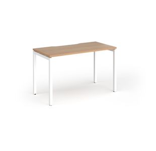 Connex Goal-Post 1200 x 600 x 725mm Single Desk - White Frame / Beech Top