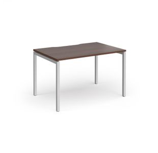 Connex Goal-Post 1200 x 800 x 725mm Single Desk - Silver Frame / Walnut Top