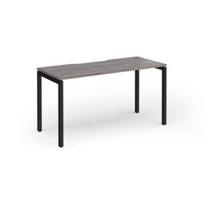 Connex Goal-Post 1400 x 600 x 725mm Single Desk - Black Frame / Grey Oak Top