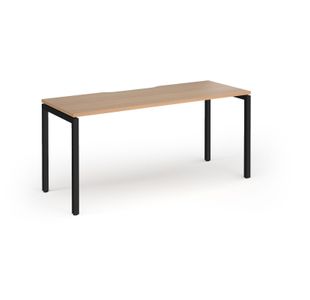 Connex Goal-Post 1600 x 600 x 725mm Single Desk - Black Frame / Beech Top