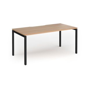 Connex Goal-Post 1600 x 800 x 725mm Single Desk - Black Frame / Beech Top